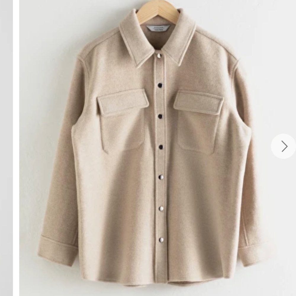 Oversized Wool Blend Workwear Shirt or Jacket - Picture 2 of 4